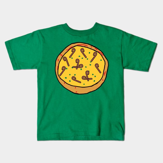 Christmas Food Pizza Kids T-Shirt by ellenhenryart